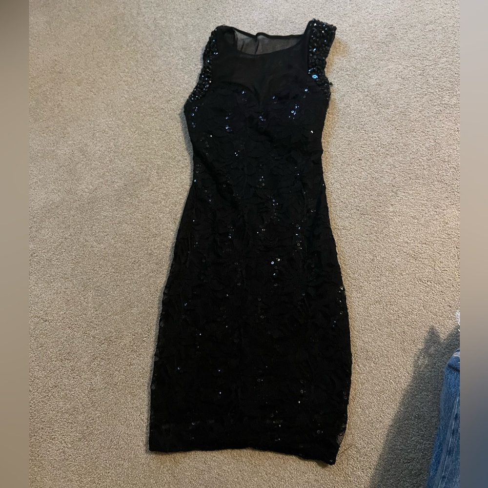 Windsor Black Sequin Midi Dress